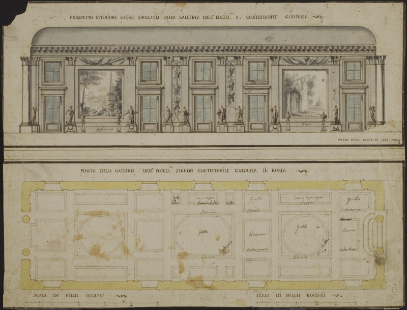 Galleria Colonna, Rome. Wall elevation and plan