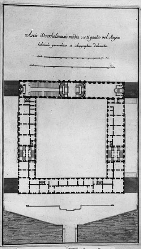 Plan av nya slottet, huvudvåningen