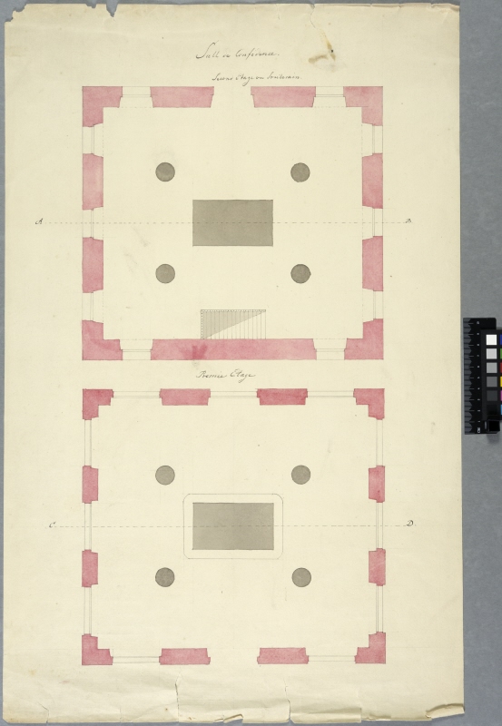 Design for a Pavilion (the Confidence) for the Chinese Pavilion at Drottningholm. Two floor plans