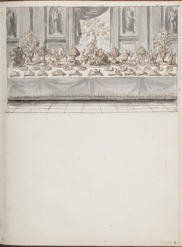 Bankettbord med trionfi, arrangerat för kardinal Leopold av Medici 1667