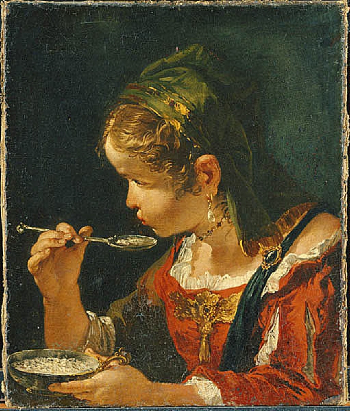 Girl Eating from a Bowl