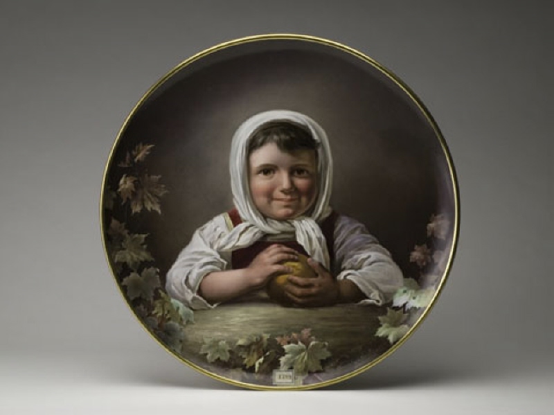 Wall plate, Girl with an Orange