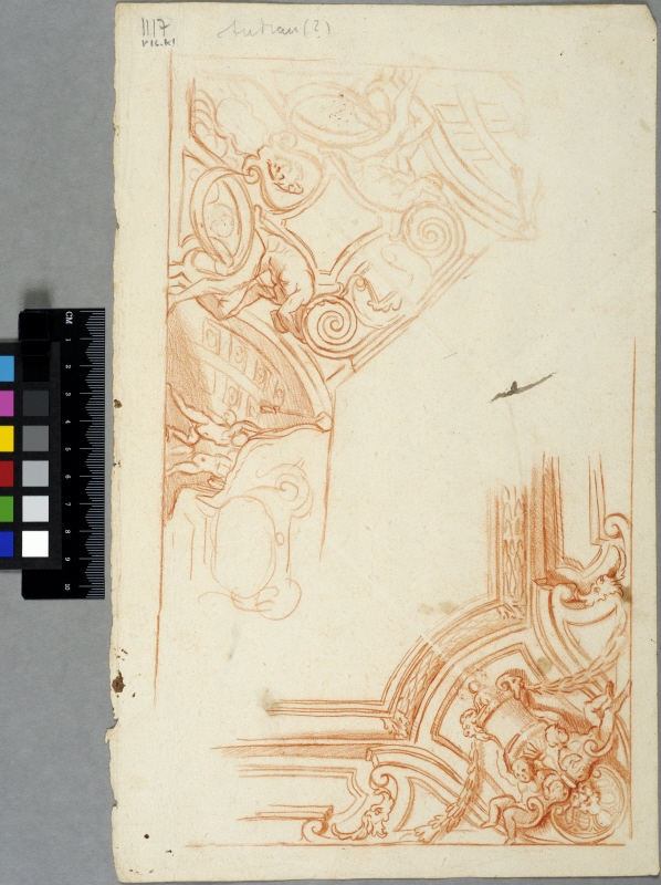 Two Drafts for Corners of a Ceiling Decoration