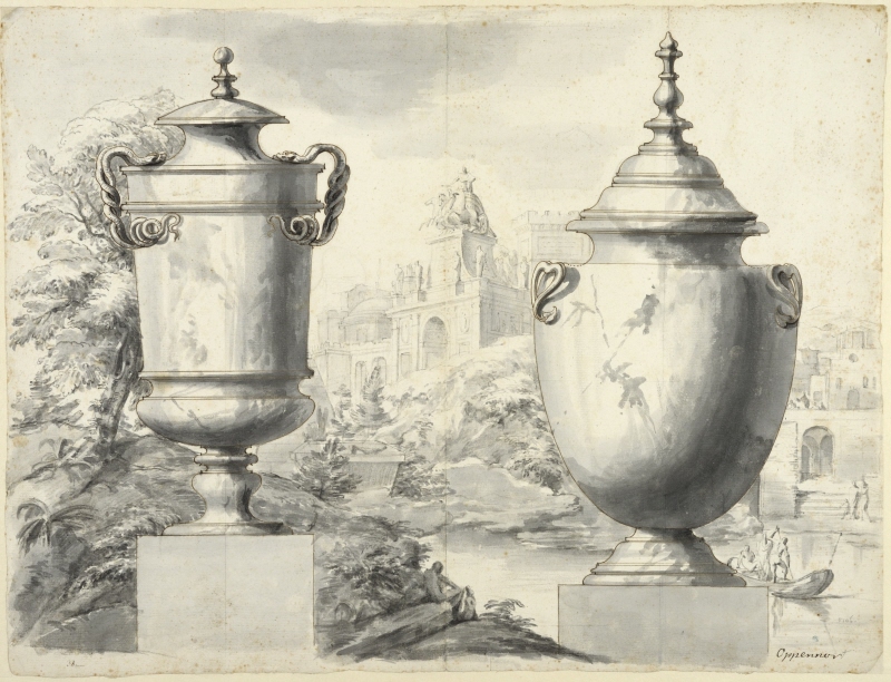 Two Vases in a Landscape