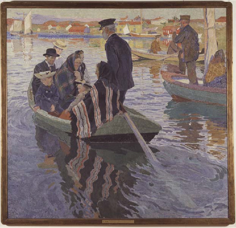 Churchgoers in a Boat