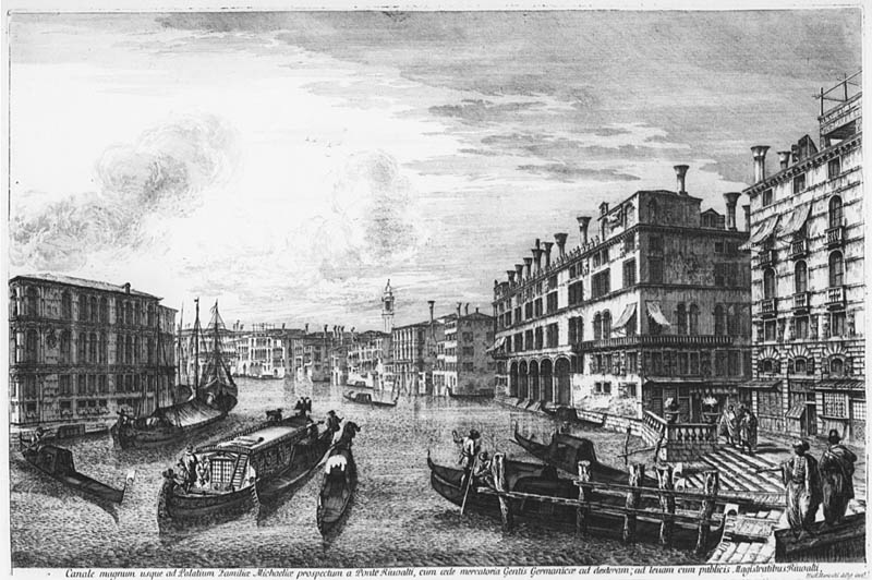 Canal grande från Rialtobron. Ur Vyer från  Venedig, 22 blad
