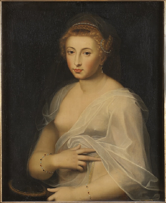 Young Lady Holding a Mirror