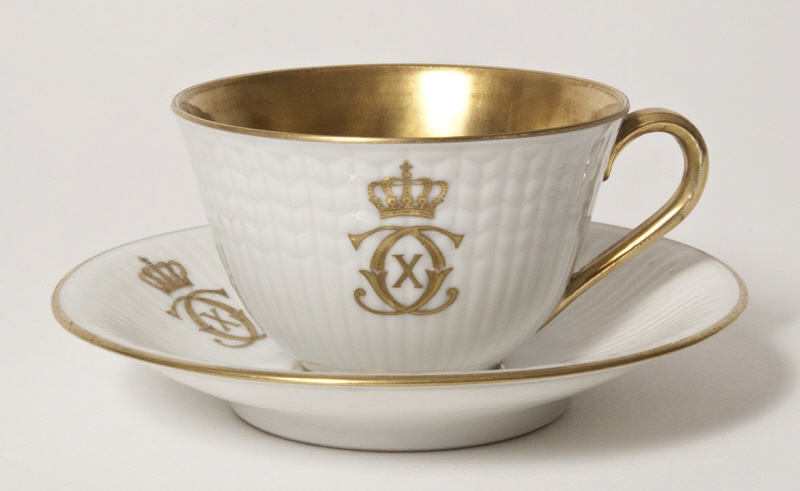Kaffekopp, "Nationalservisen" med dekor för Christian X av Danmark