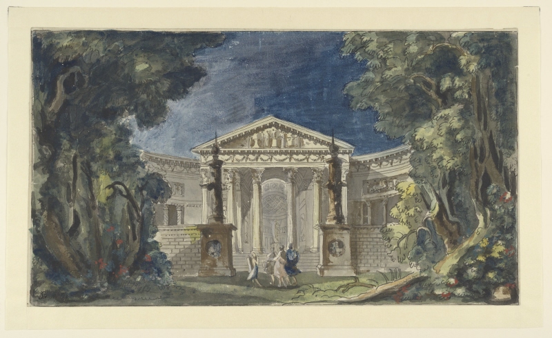 Junos tempel, scenbild till "Aeneas i Carthago", akt I, scen 3