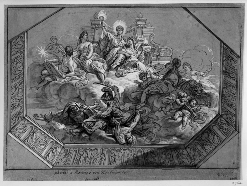 The Triumph of Justice, drawing for a ceiling in Parlement de Bretagne, Rennes