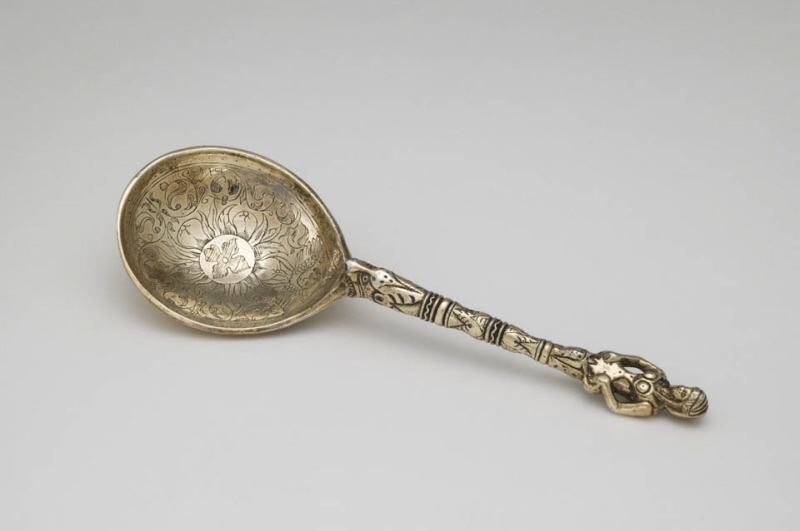 Spoon with bowl decorated with Christ on the Cross