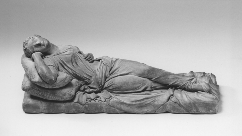 Liggande kvinnligt helgon. Skiss (1823)