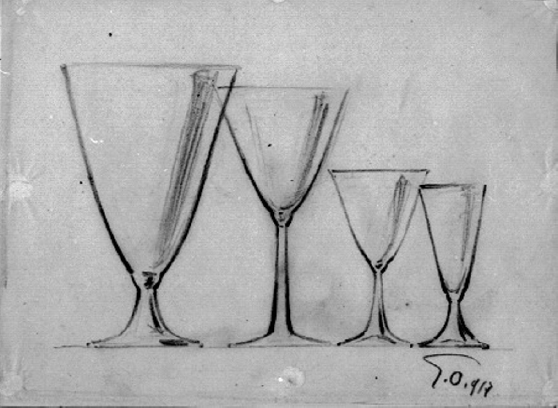 Fyra glas, utförd för Kosta bruk och Hemutställning