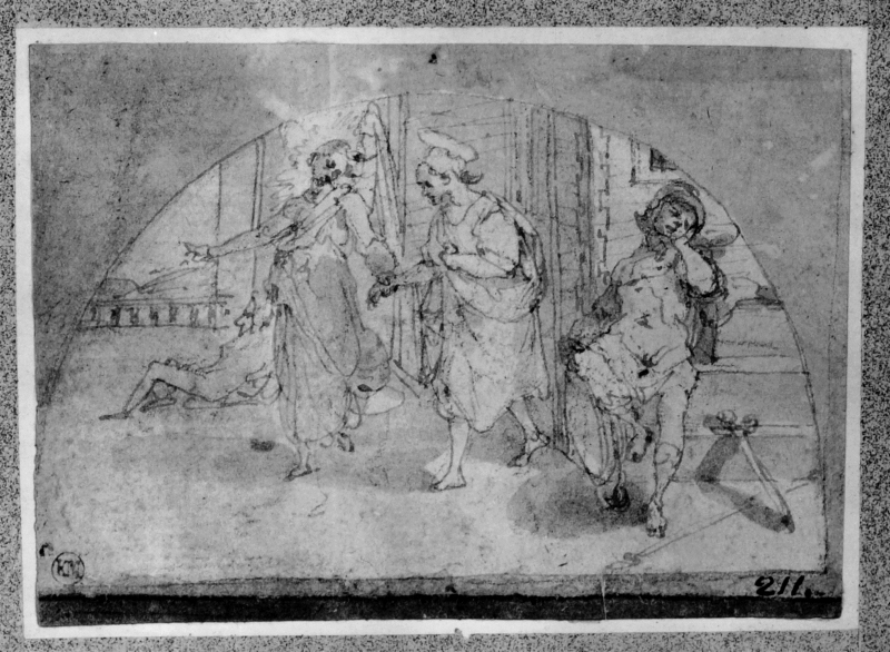 Study for lunettes with stories of St. Peter: St. Peter released from prison