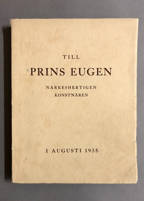 Bok. Prins Eugen: Till Prins Eugen
