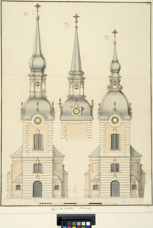 Project for a Church Tower, St. Laurentius, Tönningen. Three alternatives