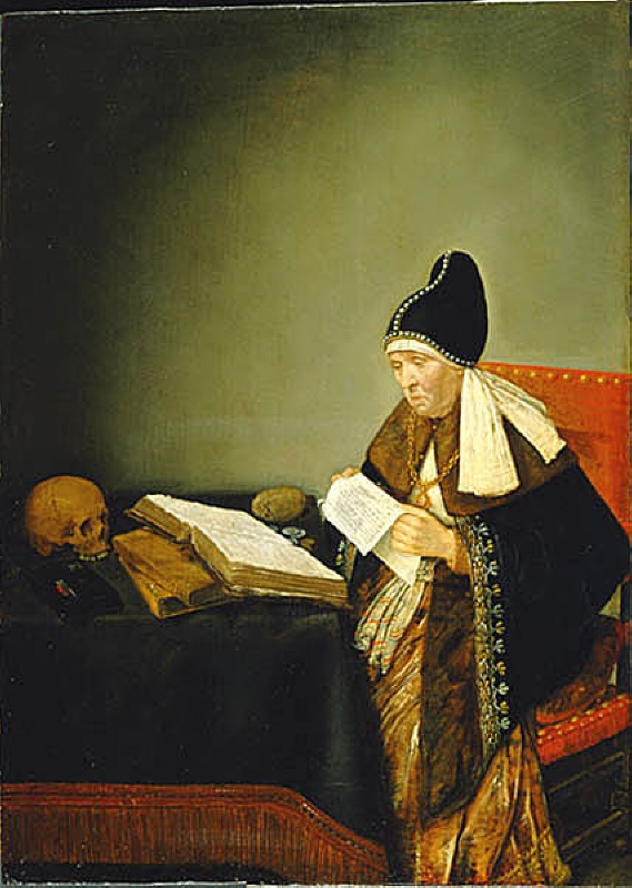 Old Woman, possibly an Abbess, Reading a Letter