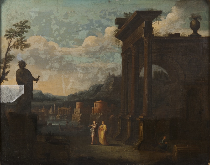 Landscape with Harbour and Antique Buildings