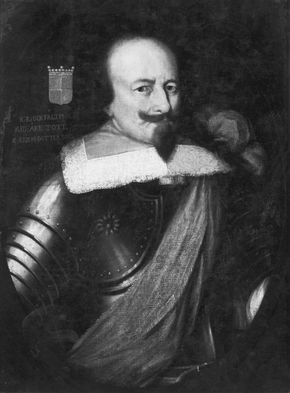Åke Tott av Sjundby (1598-1640), greve, fältmarskalk, gift med 1. friherrinnan Sigrid Bielke, 2. grevinnan Christina Brahe