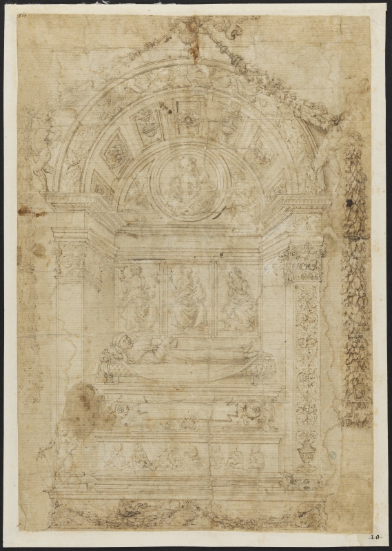 Skiss till Francesco Tartagnis gravmonument, S. Domenico, Bologna