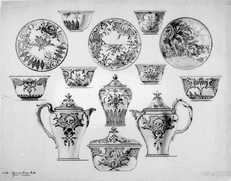 Design for a porcelain service with rococo decoration