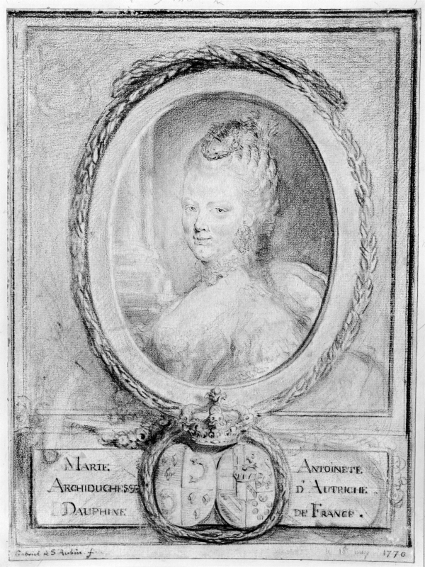 Porträtt av dauphine Marie-Antoinette