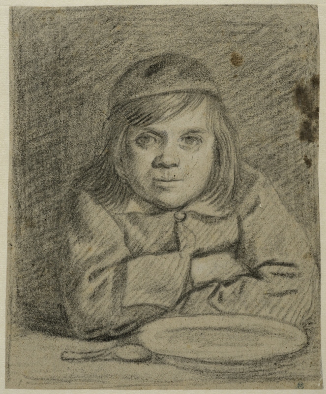 Boy with Folded Arms at a Table