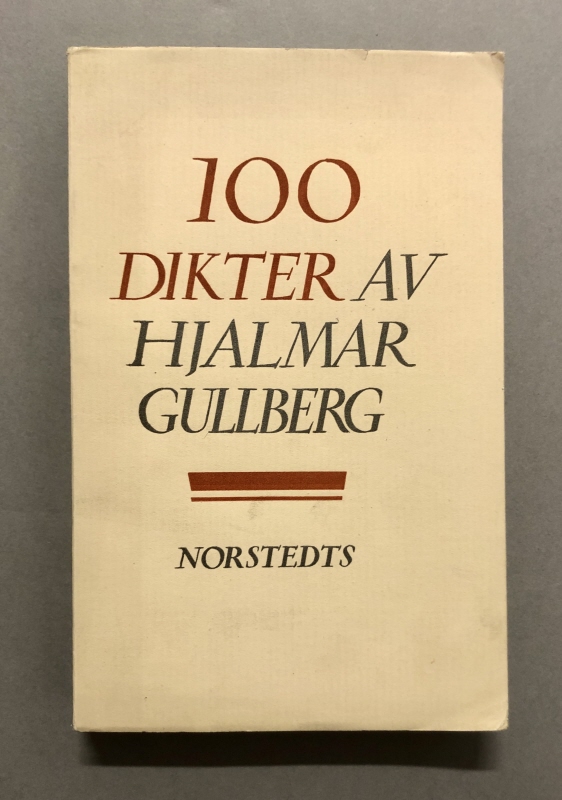Bok. Hjalmar Gullberg: 100 dikter