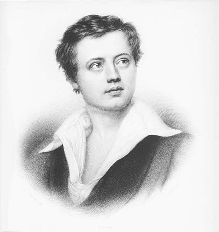 Porträtt av konstnären J.C.W. Wahlbom (1810-1858)
