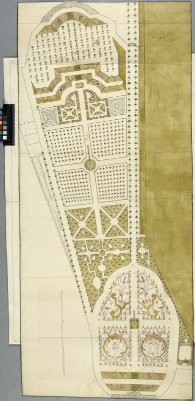 The Gardens of the Royal Palace in Kiel. Plan of the decoration for the wedding of Duke Charles Frederick and Princess Anna Petrovna in 1727