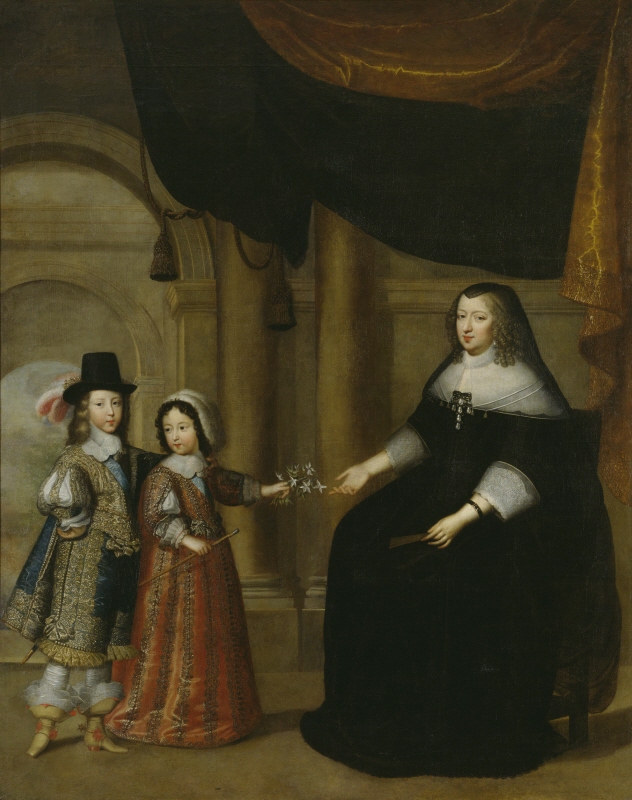 Anna av Österrike, drottning av Frankrike, och hennes söner Ludvig XIV, kung av Frankrike, och Filip, hertig av Anjou