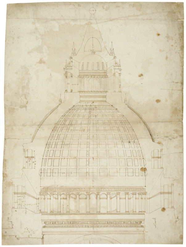 Peterskyrkan, Rom. Sektion av Sangallos kupol