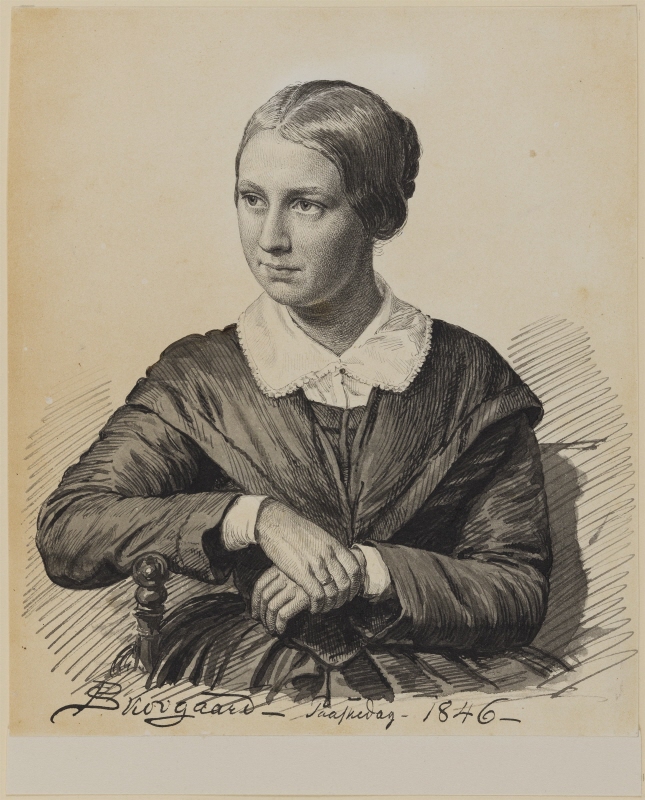 Porträtt av Grundtvigs dotter, fru Meta Boisen