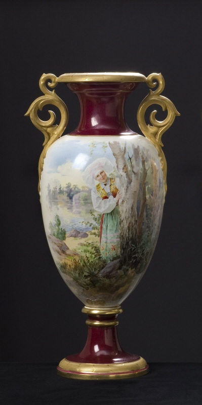 Vase with Swedish folk costume from Vingåker