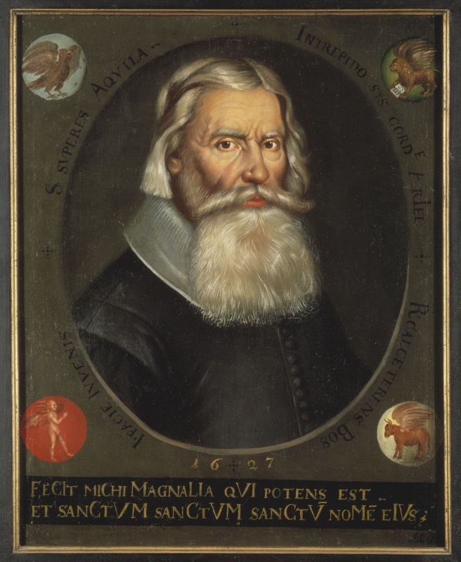 Johannes Bureus (1568–1652), riksantikvarie, bibliotekarie, språkforskare, fornforskare, 1627