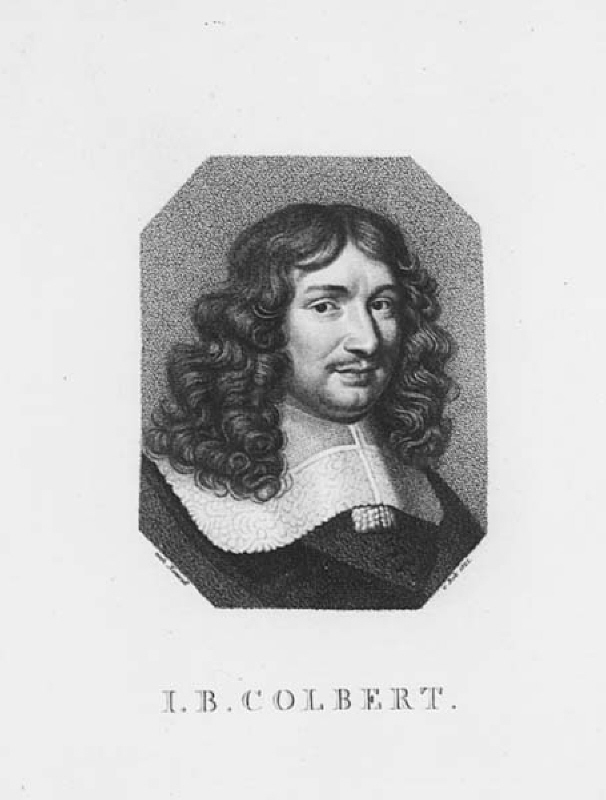 Porträtt av franske statsmannen Jean Baptist Colbert