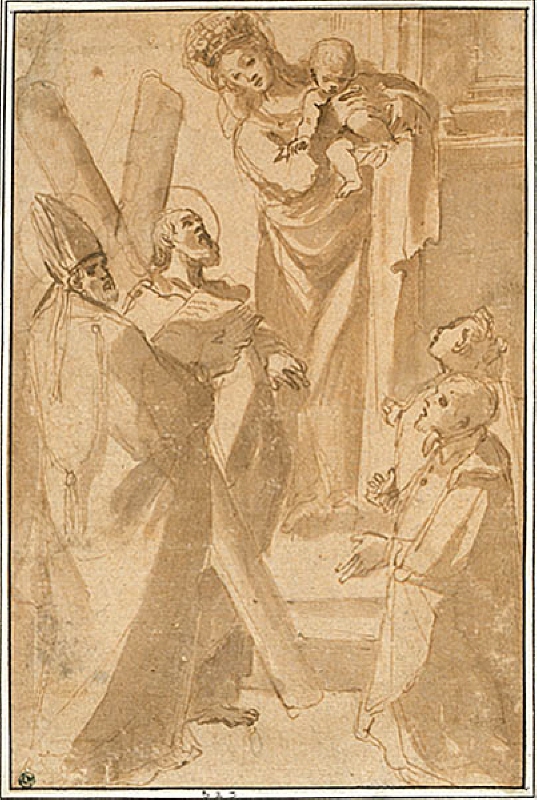 Madonnan och Barnet med den helige Petronius (?) och Andrew