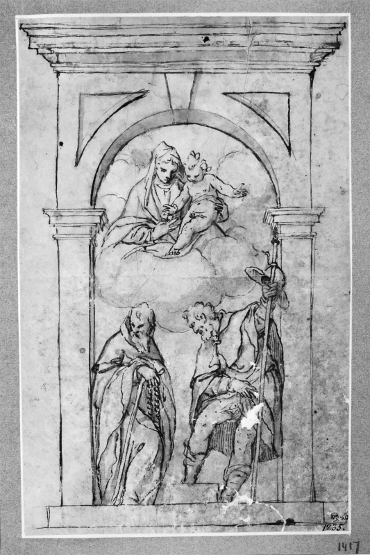 Altarmålning av S:t Rochus och S:t Antonius samt Jungfru Maria och Jesusbarnet i himlen
