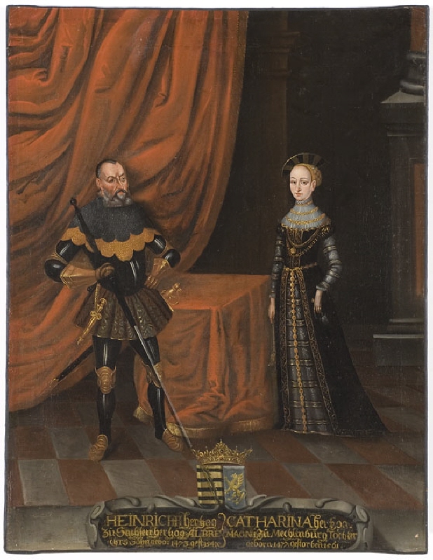 Henrik, 1473-1541, hertig av Sachsen, Katarina, 1477-1561, prinsessa av Mecklenburg