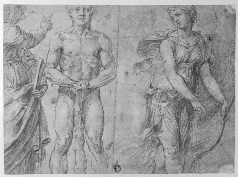 En sibylla, Herkules och Diana med bågen