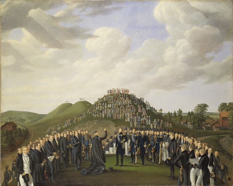King Carl XIV Johan Visiting the Mounds at Old Uppsala in 1834