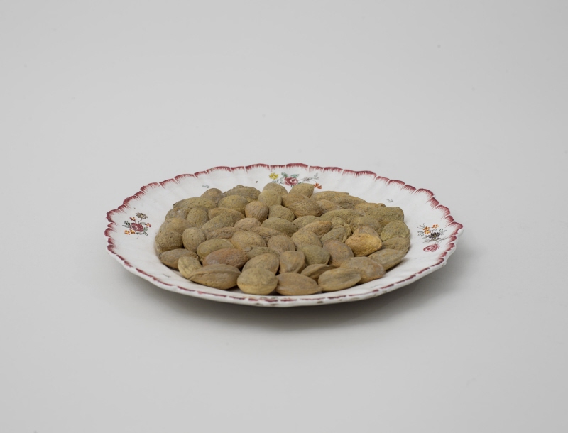 Plate with almonds