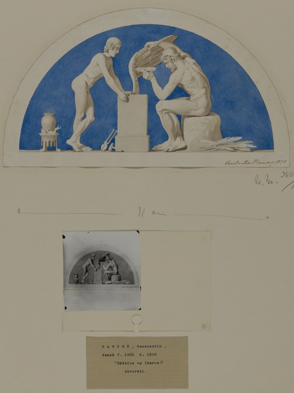 Daidalos och Ikaros, skiss till väggmålning