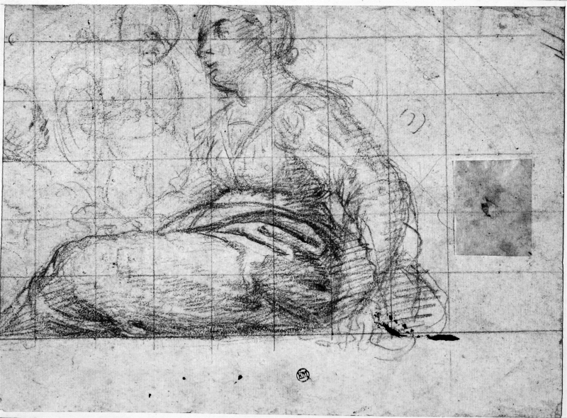 Study of a woman (the Madonna?) with two putti