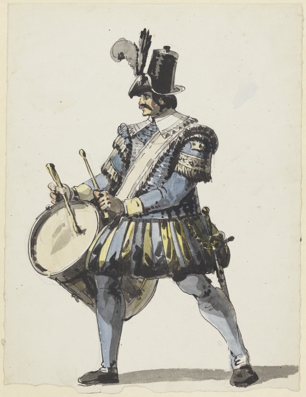 Trumslagare, kostymteckning till "Gustaf Wasa"