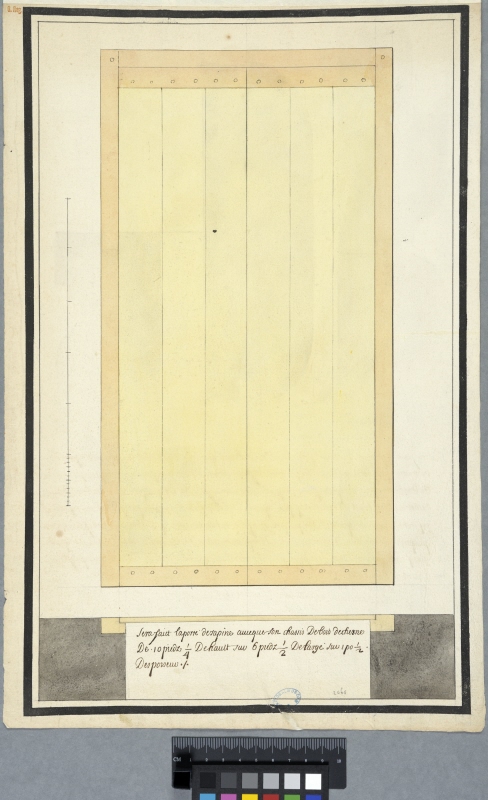 Simple Plank Door for the Château de Clagny. Elevation and section