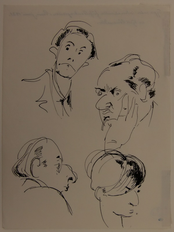 Diverse teckningar utförda  under Congrès International d'Ecrivains i Paris i juni 1931