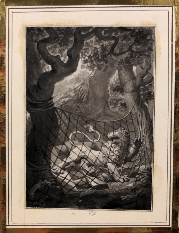 Lejonet och Råttan. Illustration till Gustav Fredrik Gyllenborgs "Fabler"