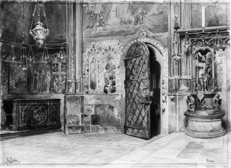 Interiör från S:t Wenzels kapell i Prag