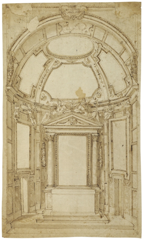 Rome: Santa Maria in Vallicella?, project for a chapel dedicated to the Virgin, perspectival elevation, c. 1580–1590